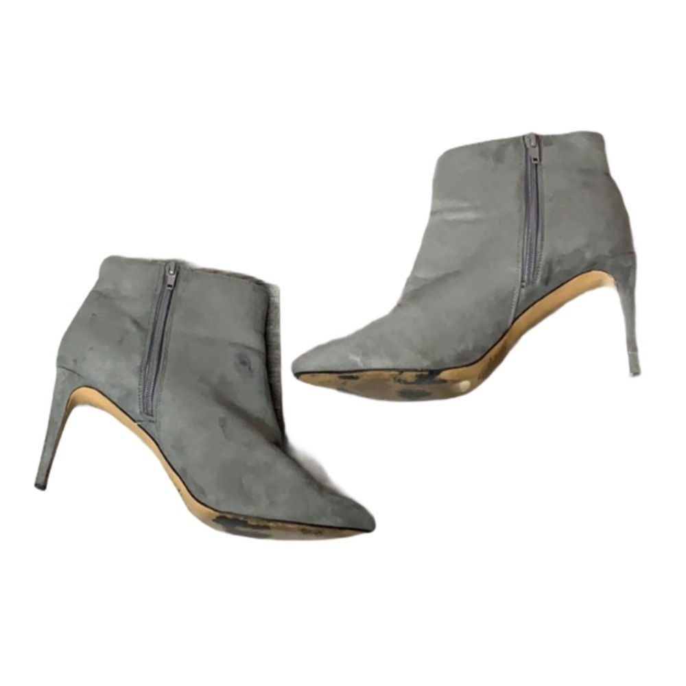 Express Gray Suede Heel Booties Kitten Classic Fun Sexy Winter Going Out Size 10